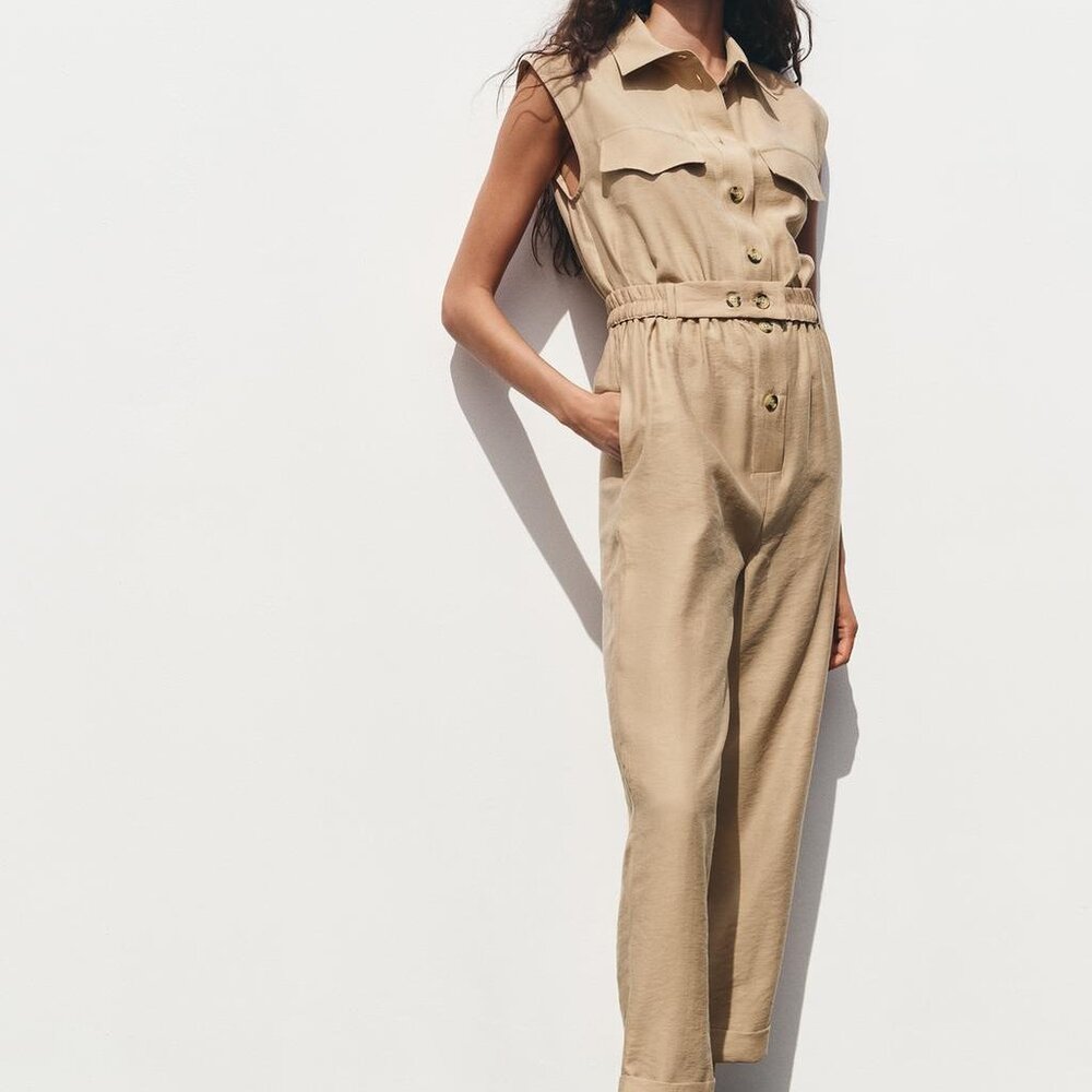 NWT ZARA SLEEVELESS BELTED JUMPSUIT XS, XL, L